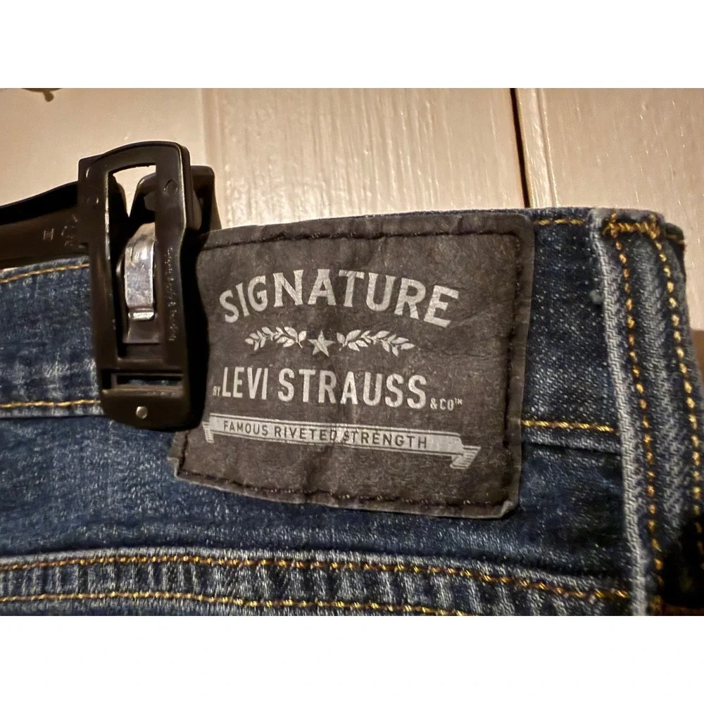 Signature by Levi‎ Strauss Slim Straight Dark Wash Jeans Mens W30 L32